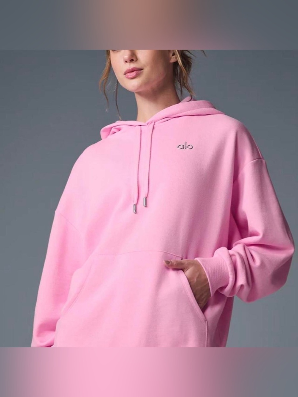 ALO Yoga Light Pink Oversized Hoodie